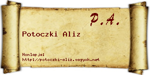 Potoczki Aliz névjegykártya